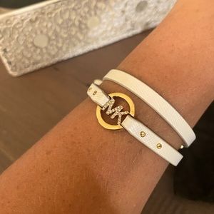 MICHAEL KORS GOLD TONE,PAVE,DOUBLE WRAP BRACELET